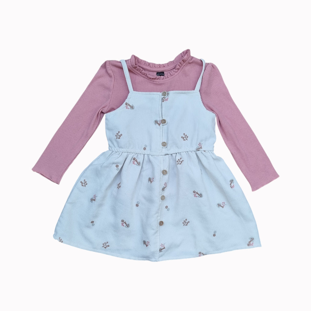 3-4Y Ackermans Dress with Shirt - Long Sleeve