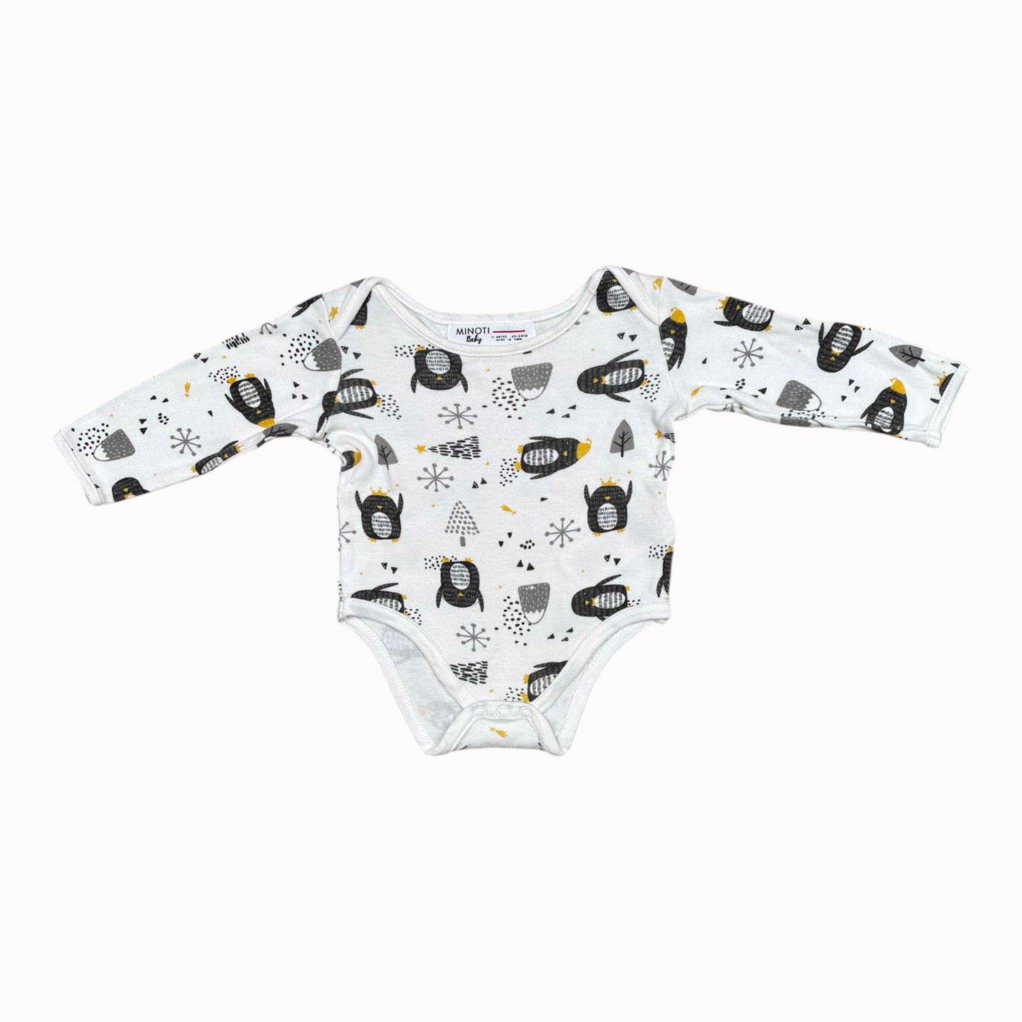 3-6M Minoti Baby Vest - Long Sleeve