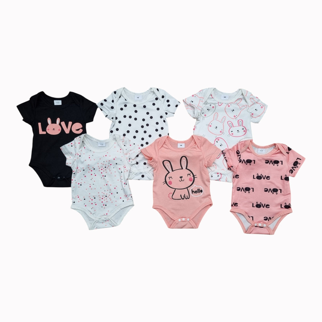 Newborn Vest - Short Sleeve 6-pack