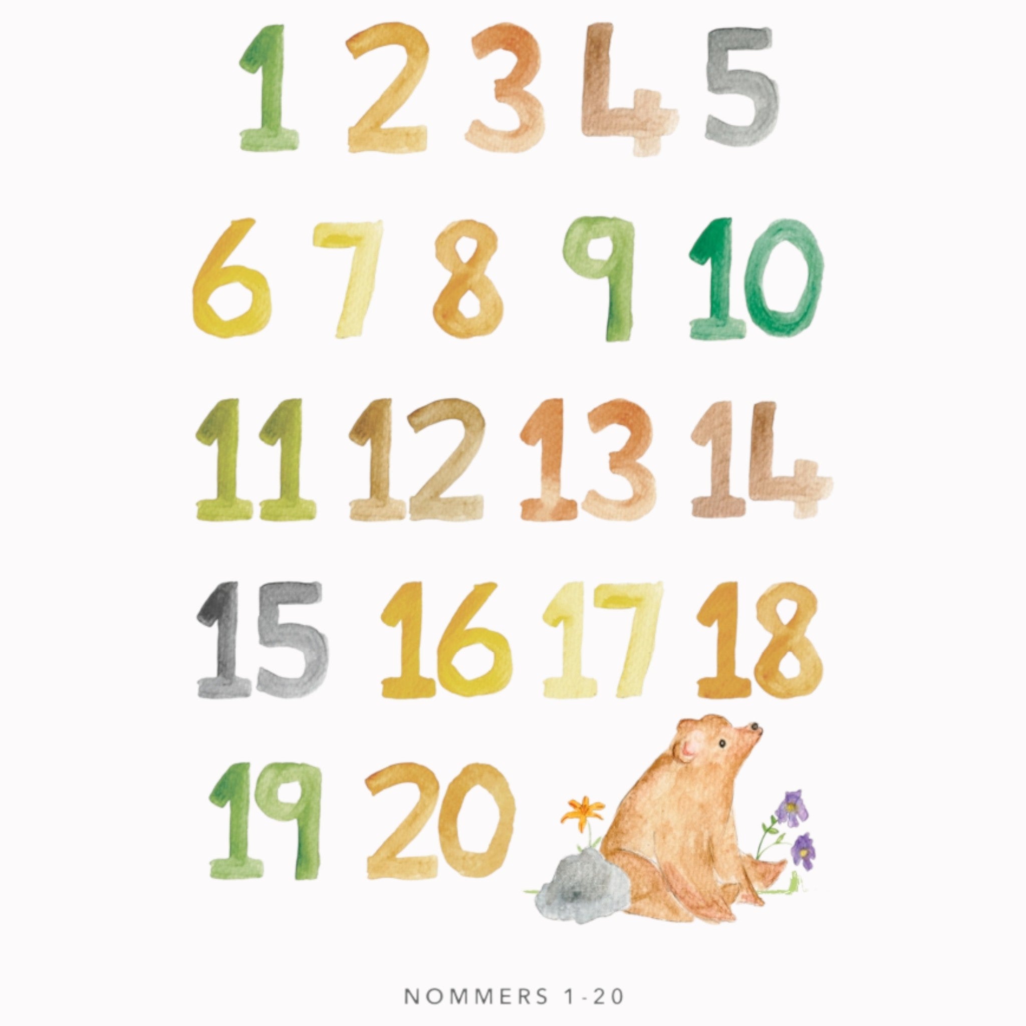 Educational Poster - Nommers 1-20